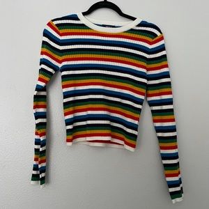 forever 21 colorful rainbow striped long-sleeve!